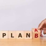 Hand,Flip,Wooden,Cube,With,The,Word,Plan,A,To