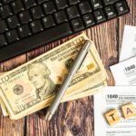 Money on table for paying taxes