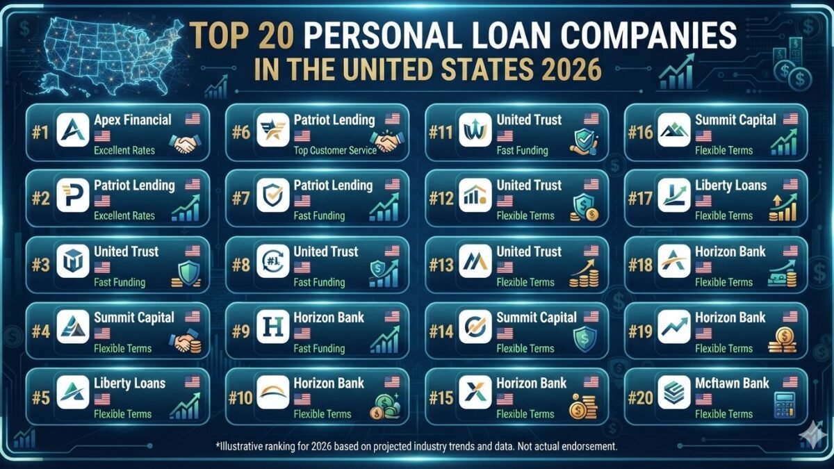 create image for Top 20 Personal Loan Companies in the United States 2026